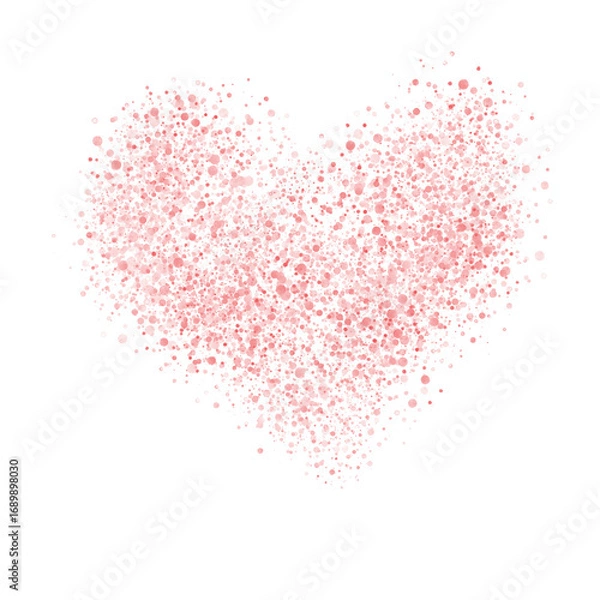 Fototapeta heart shape made of colorful splashes. Abstract Heart Shape Made of Pink Dust Particles or Splatter