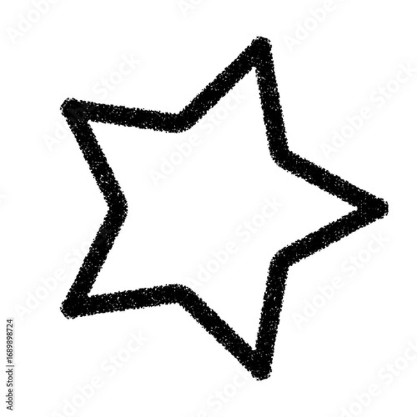 Fototapeta Hand Drawn Fuzzy Black Outline Star Doodle