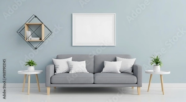 Fototapeta Modern Minimalist Living Room Design.