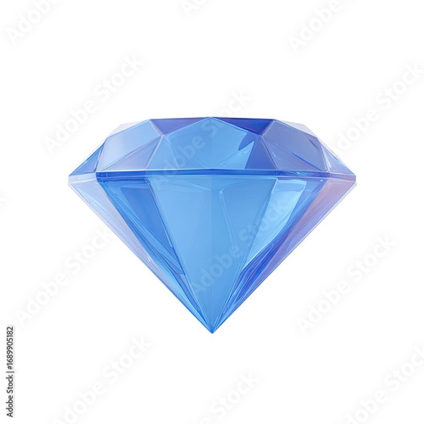 Fototapeta 3D rendered, brilliant, light-blue diamond
