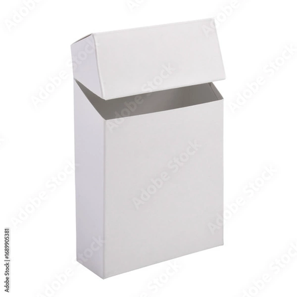 Fototapeta Blank pack package box of cigarettes isolated on white Background