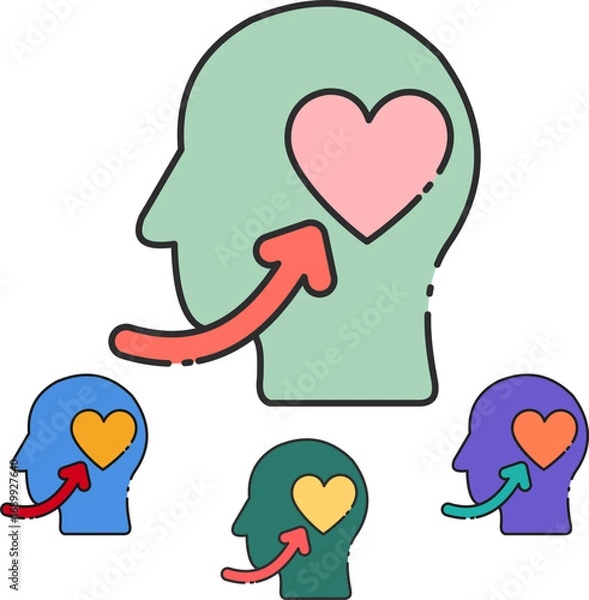 Fototapeta Visually represent the powerful link between emotions and the mind, showcasing how empathy and connection shape our thoughts and interactions. Ideal for concepts of emotional intelligence, mental well