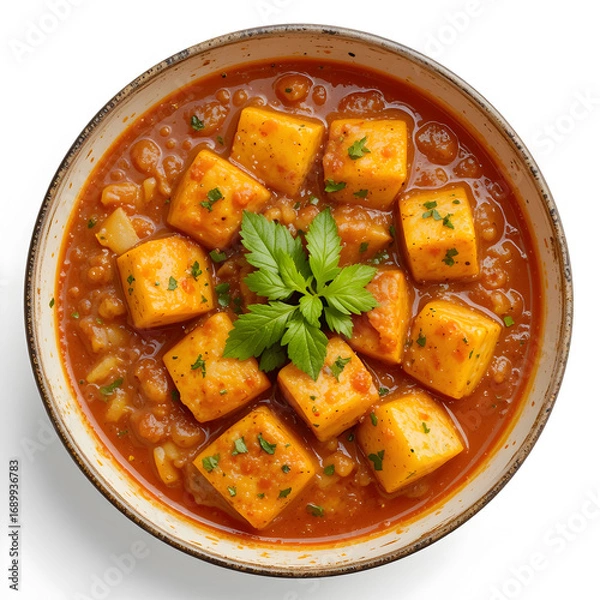 Obraz A delicious cottage cheese curry cooked in rich tomato butter gravy, commonly known as Paneer Butter Masala,