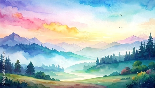 Fototapeta きれいな水彩風背景