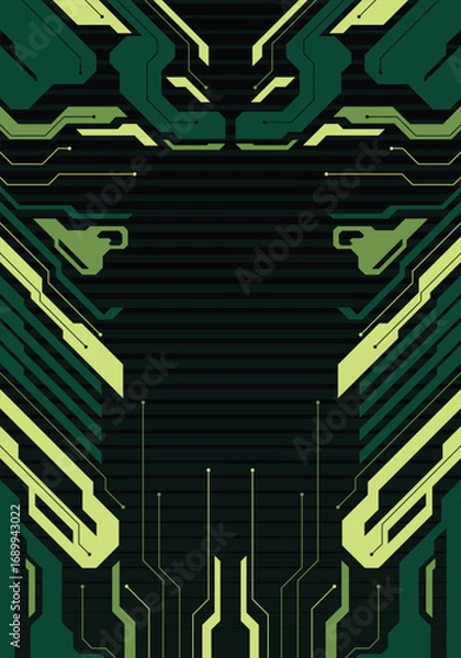Fototapeta Cyberpunk circuit background technology design for sublimation sports jersey