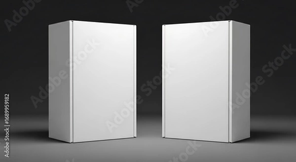Fototapeta Blank White Boxes Mockup for Product Presentation.