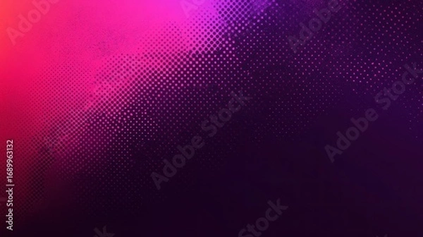 Fototapeta Abstract gradient background with vibrant pink blending into deep purple featuring a halftone dot pattern creating a dynamic textured effect