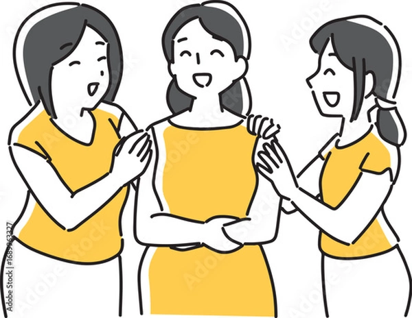 Obraz 笑顔で仲の良い女性3人