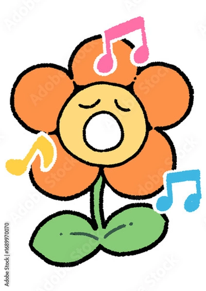 Fototapeta うたう花(オレンジ)