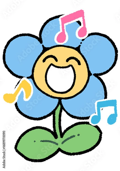 Fototapeta 歌う花(青)