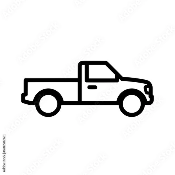 Obraz Minimalist vector illustration of a pick-up truck