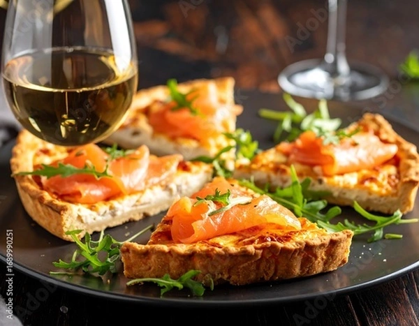 Obraz Salmon Tart Appetizer Plate