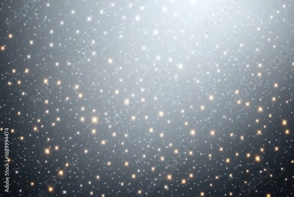 Fototapeta Abstract glowing stars scattered across a gradient grey background creating a magical and serene atmosphere