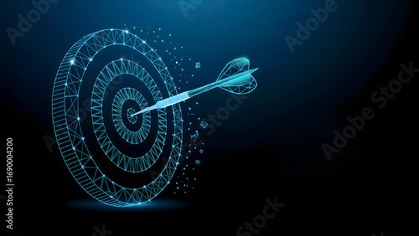 Fototapeta Achieving business goals with precision target and digital technology dart