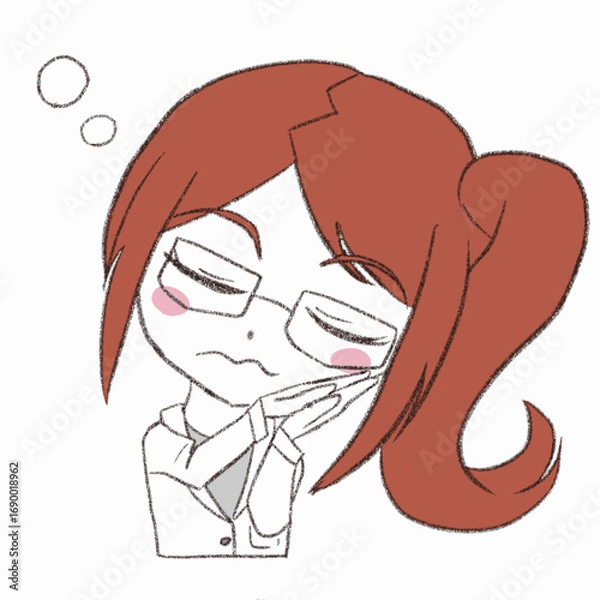 Obraz 白衣を着た女性が眠っている