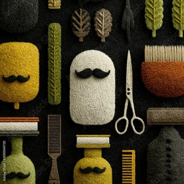 Fototapeta Wooden comb and shaving razor design high resolution picture