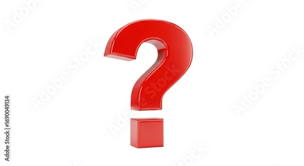 Fototapeta Red question mark isolated on transparent background