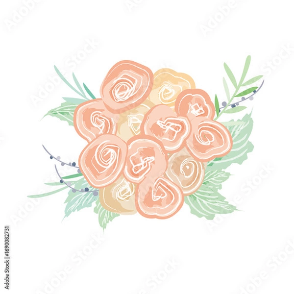 Fototapeta 小さなピンクのバラの花束