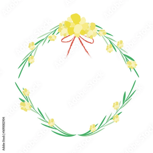 Fototapeta 菜の花で作られたリース