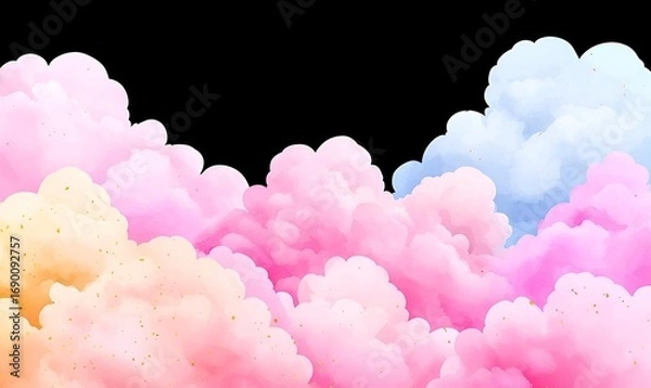 Obraz Pink and Blue Colorful Clouds on a Dark Background for Designs