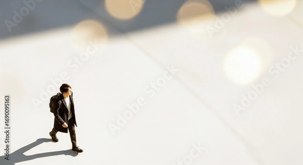 Obraz コピースペース　俯瞰　歩く人