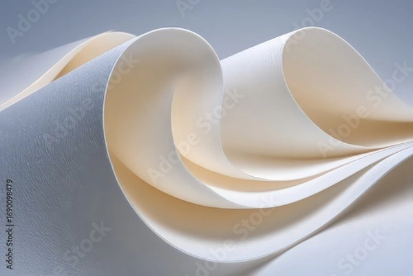 Obraz Elegant White Paper Texture With Curves And Soft Light
