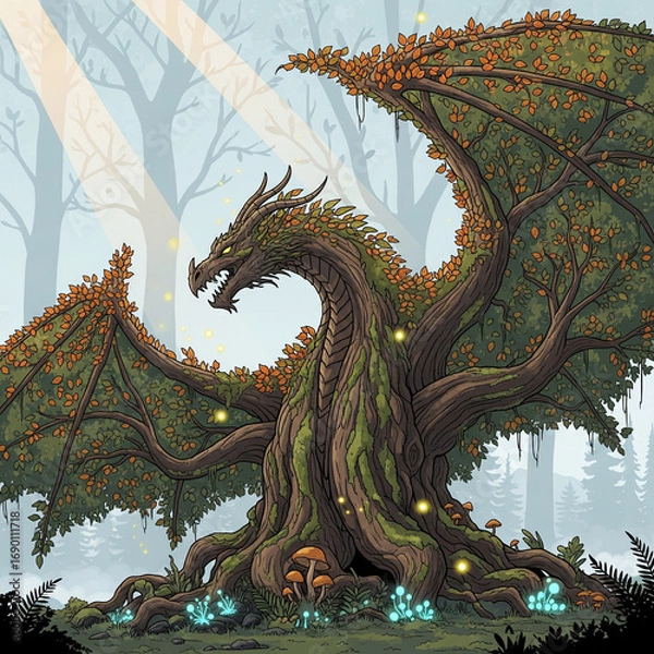 Fototapeta Ancient Tree Shaped Like a Dragon