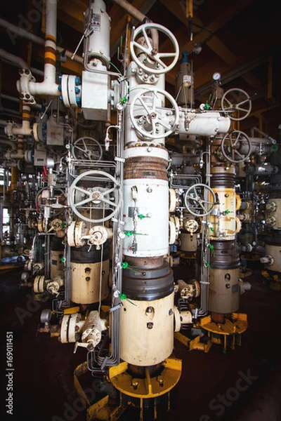 Fototapeta Offshore X-mas Tree at Wellhead Platform