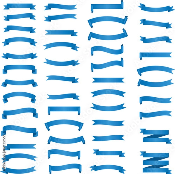 Obraz Set of Blue Ribbon Banner