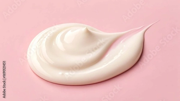 Obraz Smooth Cream Swirl Texture on Pastel Pink Background
