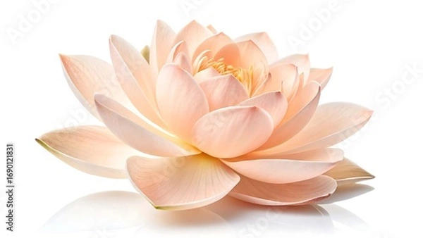 Obraz Beautiful Soft Pink Lotus Flower Isolated on White Background