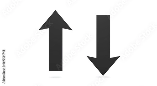 Fototapeta Black Up and Down Directional Arrows Set.