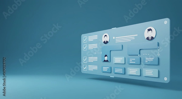 Fototapeta Business technology concept with a digital dashboard for workflow and task management