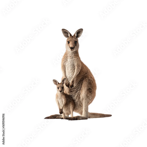 Obraz Mother Kangaroo and Joey Australian Wildlife Icon