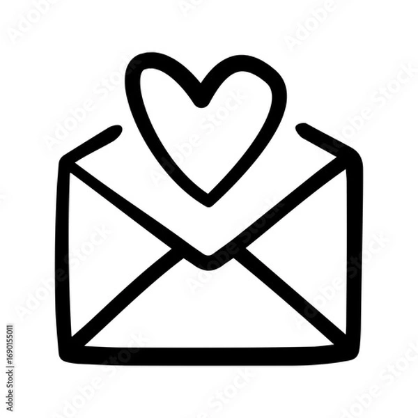 Obraz Love letter doodle vector icon