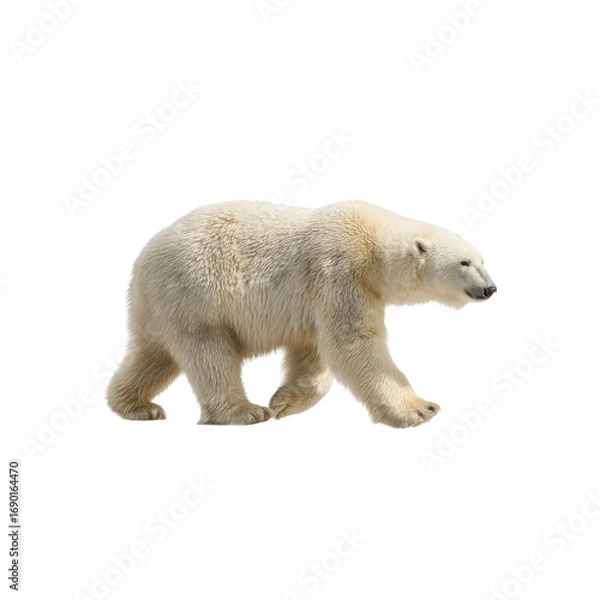 Obraz Majestic Polar Bear Walking on Transparent Background