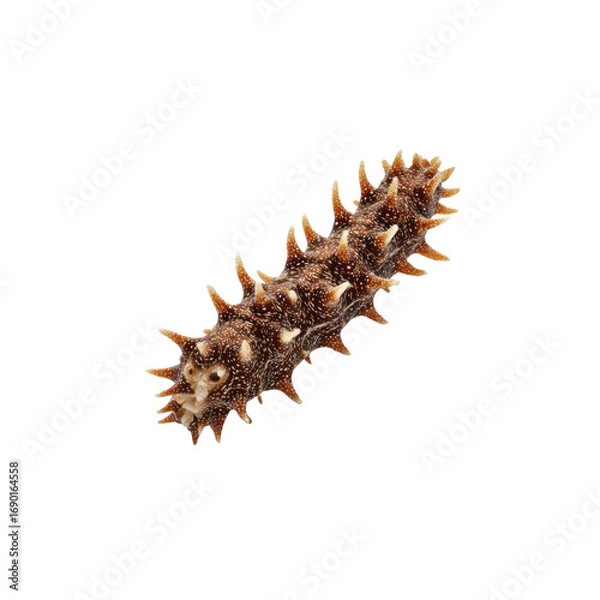Obraz Close-up of a Spiky Sea Cucumber on Black Background