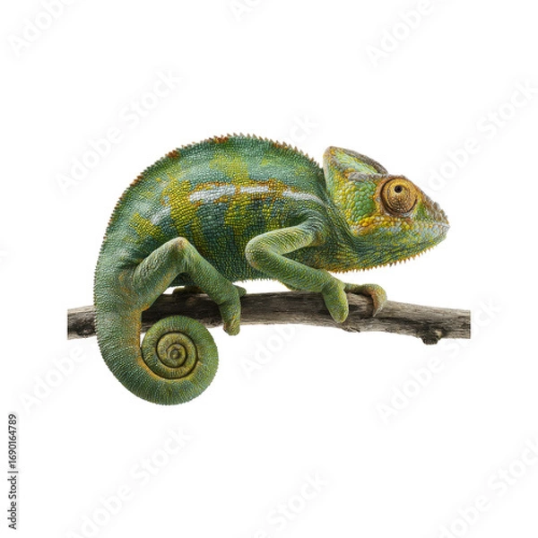 Obraz Veiled Chameleon on Branch, Close-up Profile