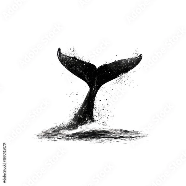 Obraz Majestic Whale Tail Splash Underwater Elegance and Power