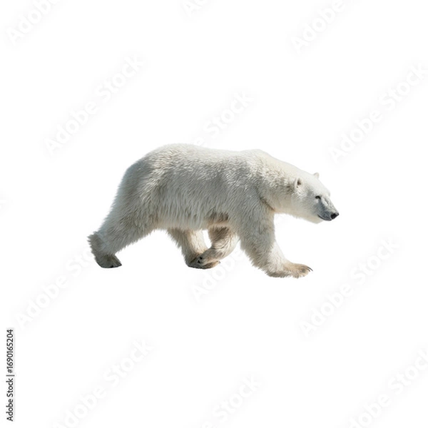 Obraz Majestic Polar Bear Walking on Transparent Background