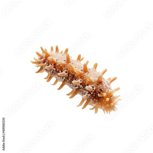 Obraz Close-up of a Spiny Sea Cucumber, Isolated on Black Background