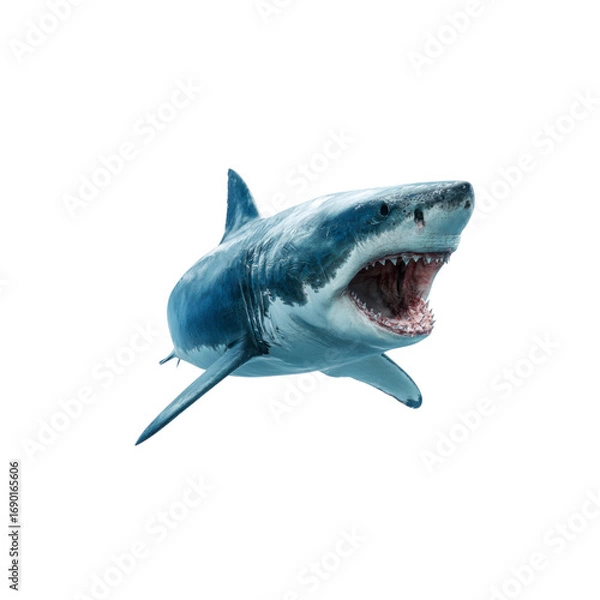 Obraz Great White Shark - Jaws Open, Underwater Predator