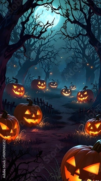 Obraz halloween background with pumpkin