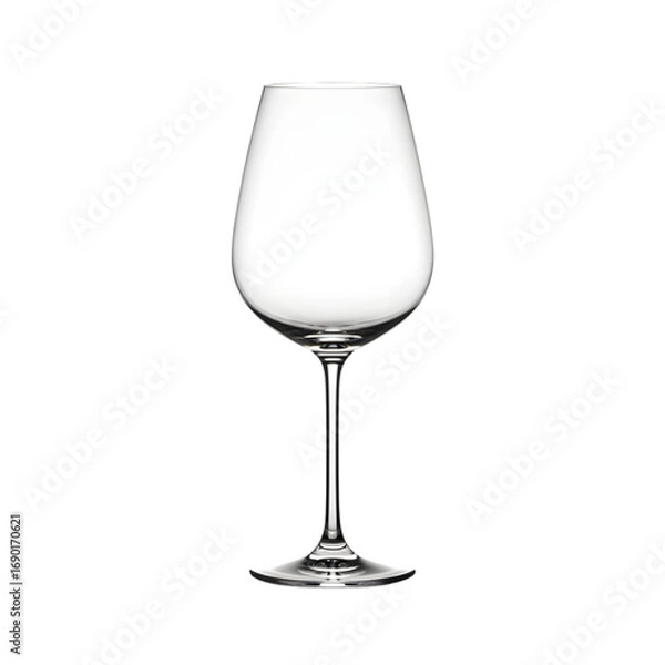 Fototapeta Elegant Empty Wine Glass on Transparent Background - Studio Shot, High Quality, Clear Crystal Glassware for Wine Tasting, Celebration, or Sophisticated Decor