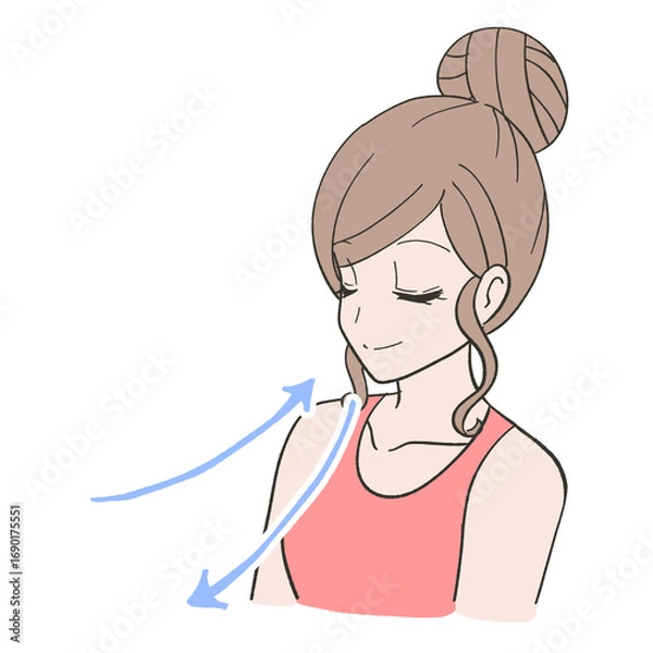 Obraz 鼻から呼吸をする女性のイラスト