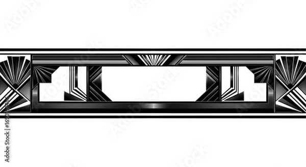 Obraz Elegant Art Deco frame design with geometric patterns and a sleek metallic finish