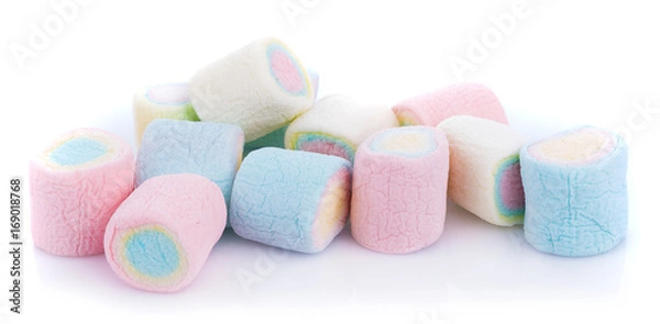 Fototapeta marshmallows on white background