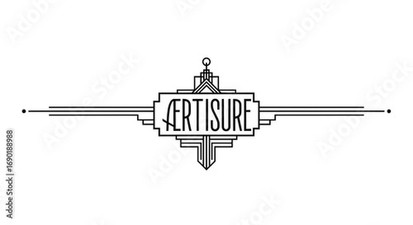 Obraz Elegant Art Deco logo design for business branding and vintage style projects