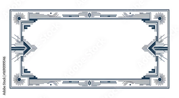 Obraz Elegant Art Deco frame design for sophisticated invitations, certificates, and modern branding projects