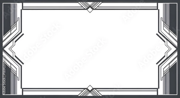 Obraz Elegant Art Deco border design for sophisticated invitations and professional documents